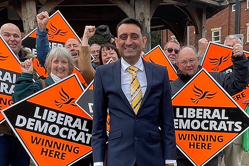 Gully Bansal in Kinver on the launch of his campaign