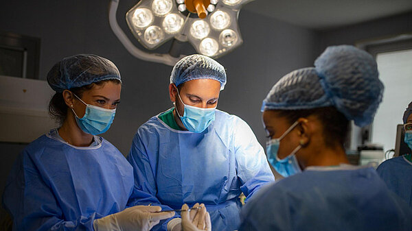 A surgery team operating